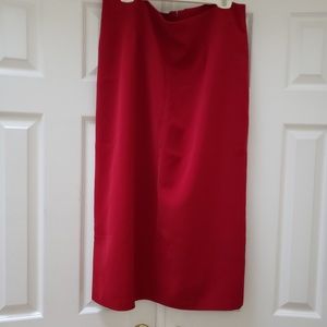 Vibrant red pencil skirt